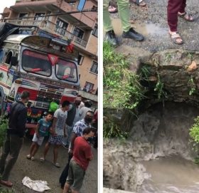 भक्तपुरमा चिप्लिएर ढलभित्र पसेका ट्रक चालकको ललितपुरमा भेटियो शव