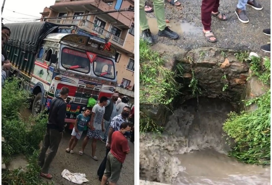 भक्तपुरमा चिप्लिएर ढलभित्र पसेका ट्रक चालकको ललितपुरमा भेटियो शव