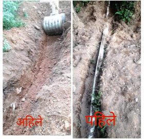 भुम्लुको घट्टेखोला उर्लेनी भिमसेनस्थान खानेपानी आयोजनाको काम मापदण्ड विपरित