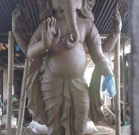 पनौतीको गोरखनाथ डाँडाँमा ९ फिटको गणेशको मुर्ति निर्माण हुदै