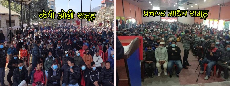 काभ्रेमा ओली समूह हर्षित, प्रचण्ड माधव समूह दुखी !