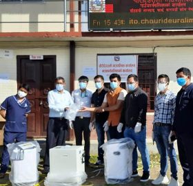 चौंरीदेउराली गाउँपालिकालाई स्वास्थ्य सामाग्री सहयोग