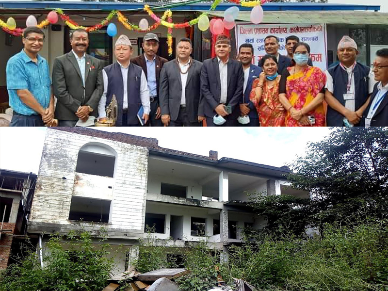 जिल्ला प्रशासन कार्यालय काभ्रेको भवन अलपत्र, अरूको भवनमा सर्दा तामझाम