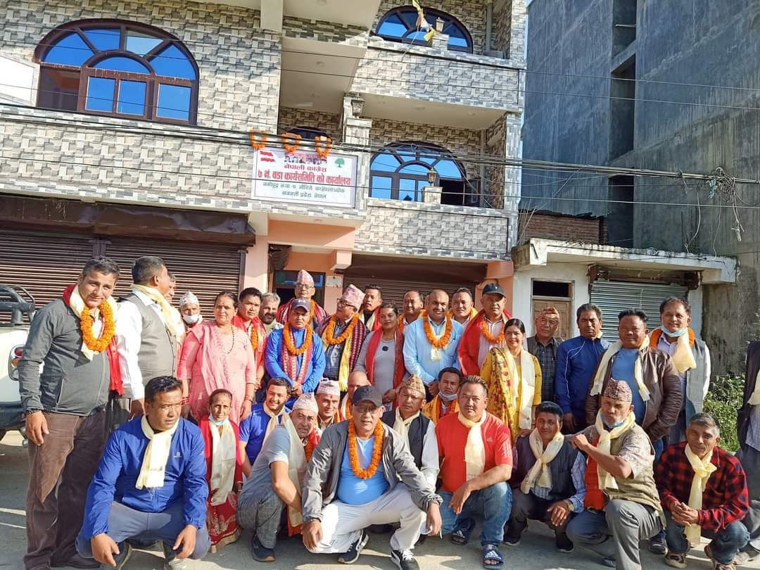 नमोबुद्ध नगरपालिका ७ को काँग्रेस पार्टी कार्यालय उद्घाटन