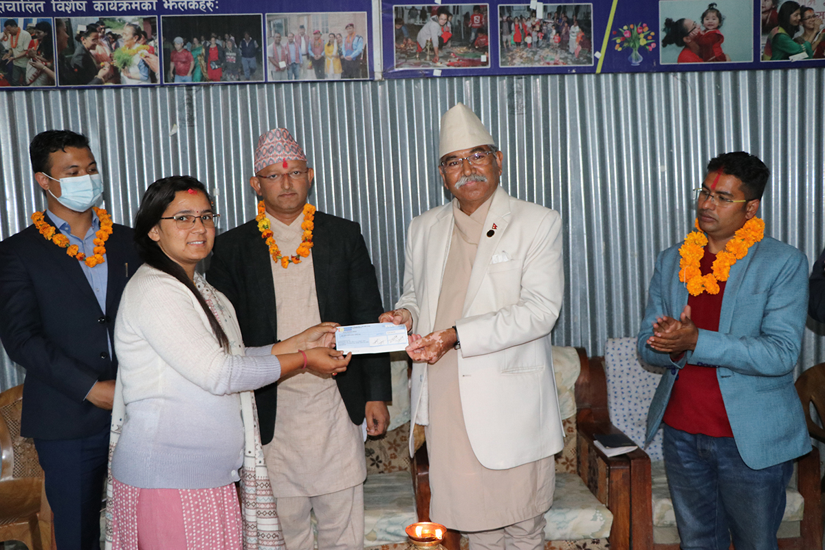 ‘सेवा घर’लाई नमोबुद्ध नगरको आर्थिक सहयोग