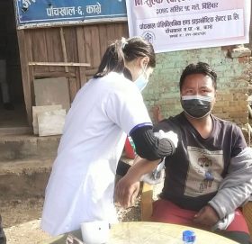 काभ्रे पाँचखालमा चालक र सहचालकको निशुल्क स्वास्थ्य परिक्षण