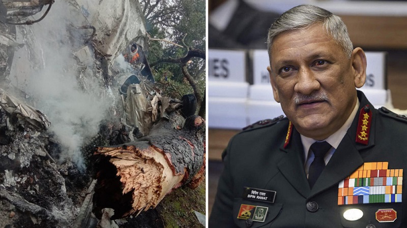 हेलिकप्टर दु र्घ ट नामा भारतका चिफ अफ डिफेन्स स्टाफ बिपिन रावतकाे नि ध न