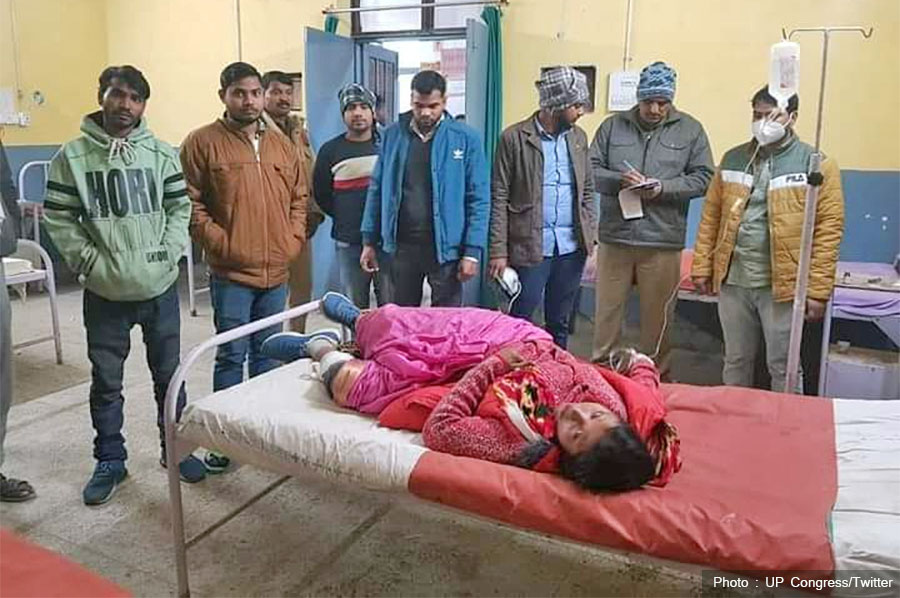 प्रधानमन्त्रीलाई कालो झण्डा देखाएकी महिलामाथि गो ली प्र हा र