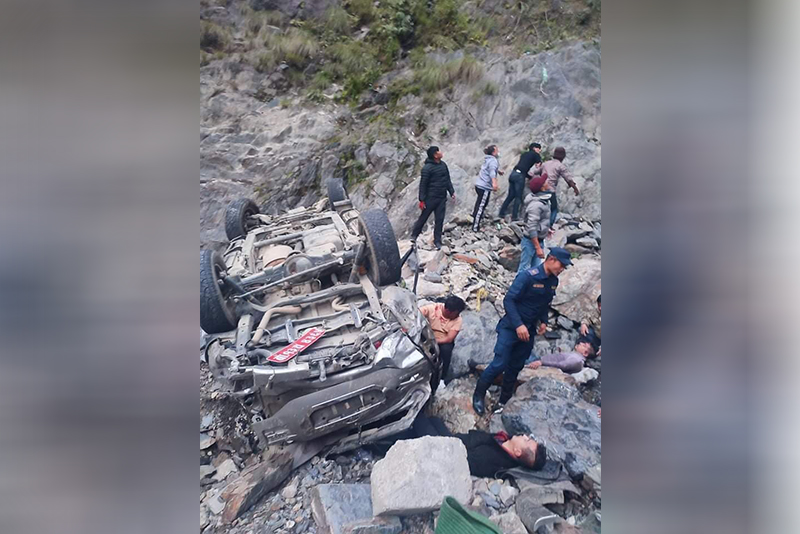 त्रिशूलीमा स्करपियो खस्यो,  ७ जना घा इ ते