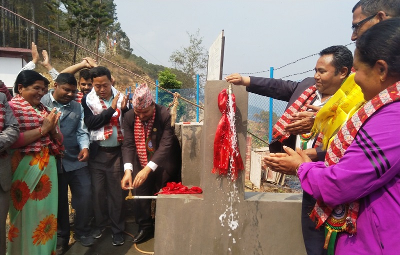 काभ्रेको माझीफेदाका ६७९ घरमा ‘एक घर, एक धारा’