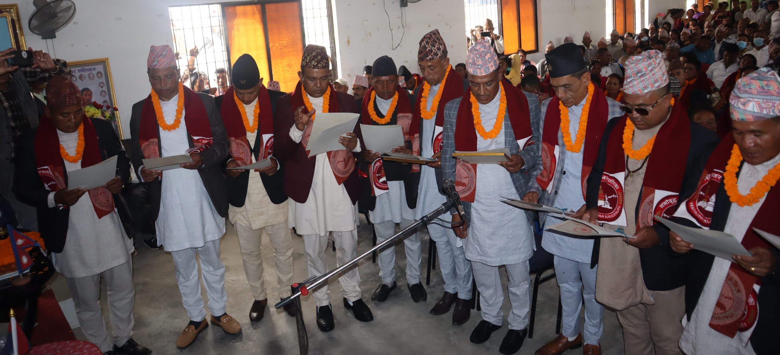 काभ्रेको नमोबुद्ध नगरपालिकाका निर्वाचित जनप्रतिनिधिद्धारा सपथ ग्रहण