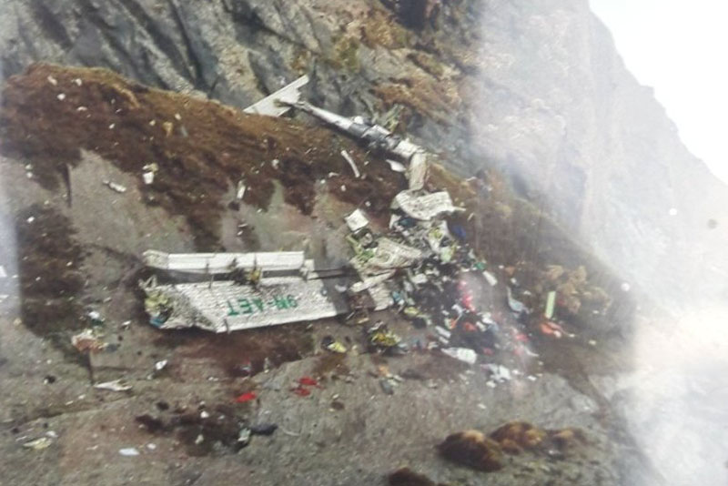 दुर्घटनाग्रस्त अवस्थामा भेटियो तारा एयरको बेपत्ता विमान