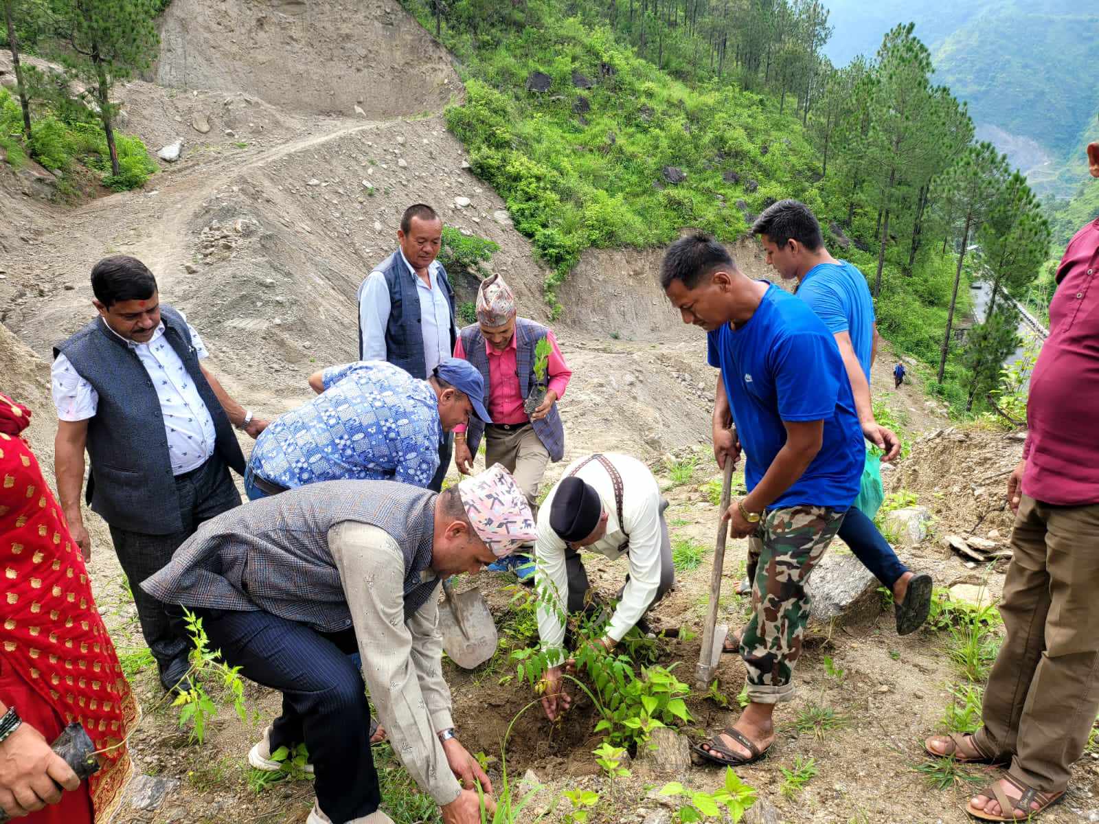 वी. पी स्मृती दिवसमा नमोबुद्धमा वृक्षारोपण