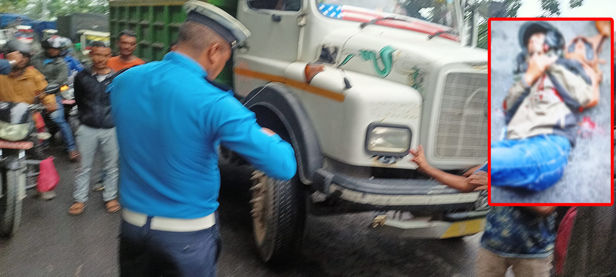 काभ्रेमा टिपर र मोटरसाइकर ठोक्कियो : एक जना घाईते, टिपर चालक फरार