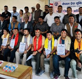 प्रेस युनियन काभ्रेमा नगेन्द्र अधिकारी नेतृत्वको कार्यसमिति निर्विरोध