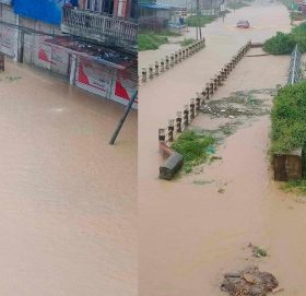 अविरल बर्षाको कारण विपि राजमार्ग अवरुद्ध ,बनेपा डुबानमा