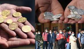 सुनका असर्फी र चाँदीका सिक्का बिक्री गर्दै राष्ट्र बैंक