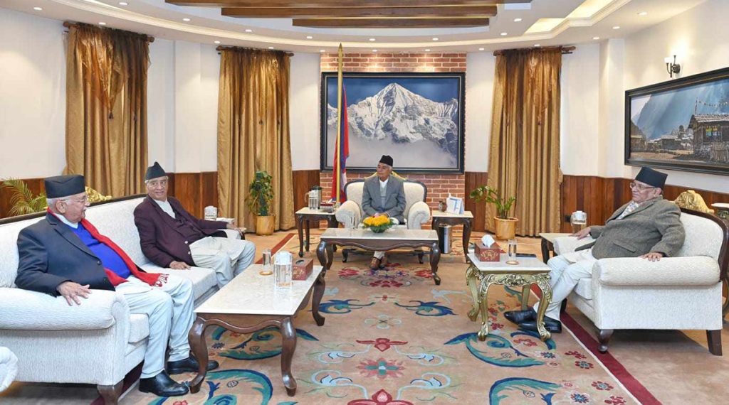 देउवा , प्रचण्ड र ओली शीतलनिवासमा