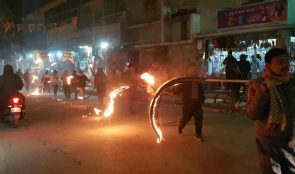 भोलिको बन्द सफलपार्न मसाल जुलुस प्रर्दशन