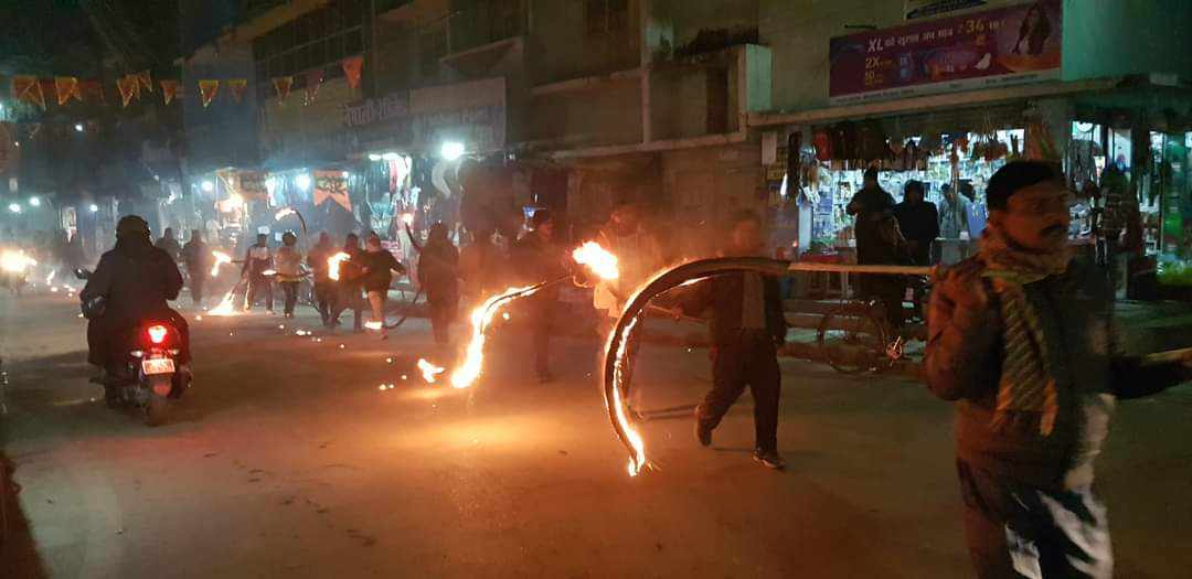 भोलिको बन्द सफलपार्न मसाल जुलुस प्रर्दशन