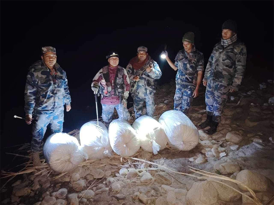 डुंगामा लैजाँदै गरेको १६४ किलो गाँजा बरामद