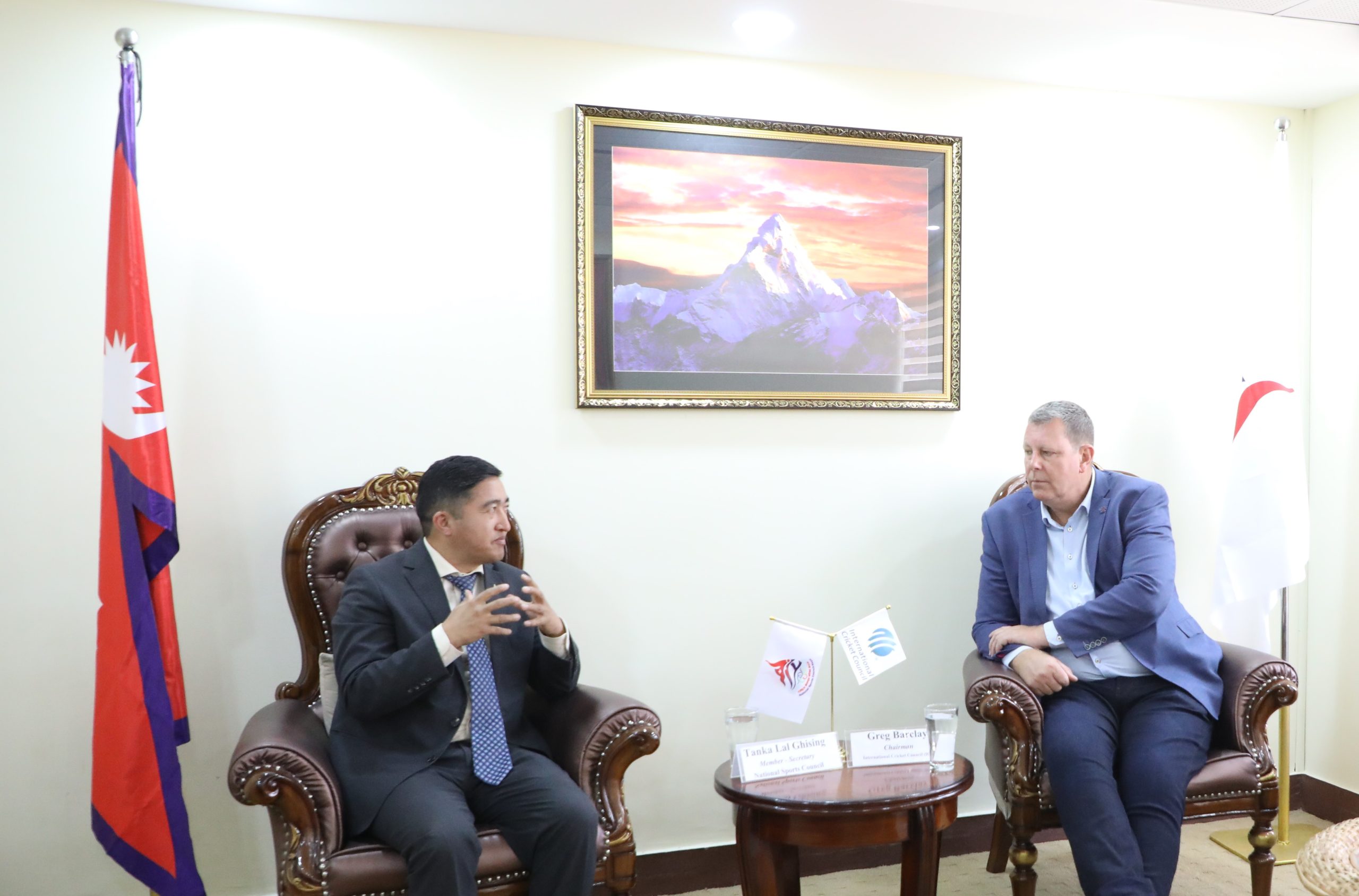नेपालमा धेरै अन्तर्राष्ट्रिय क्रिकेट खेल आयोजना नेपाललाई गर्न दिन आइसिसी अध्यक्षलाई आग्रह