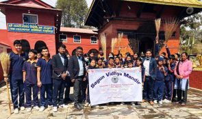 सगुन विद्या मन्दिरका शिक्षक र विद्यार्थीहरुले गरे मन्दिर सरसफाई