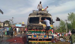 कैलालीमा ट्रकमा आगलागी
