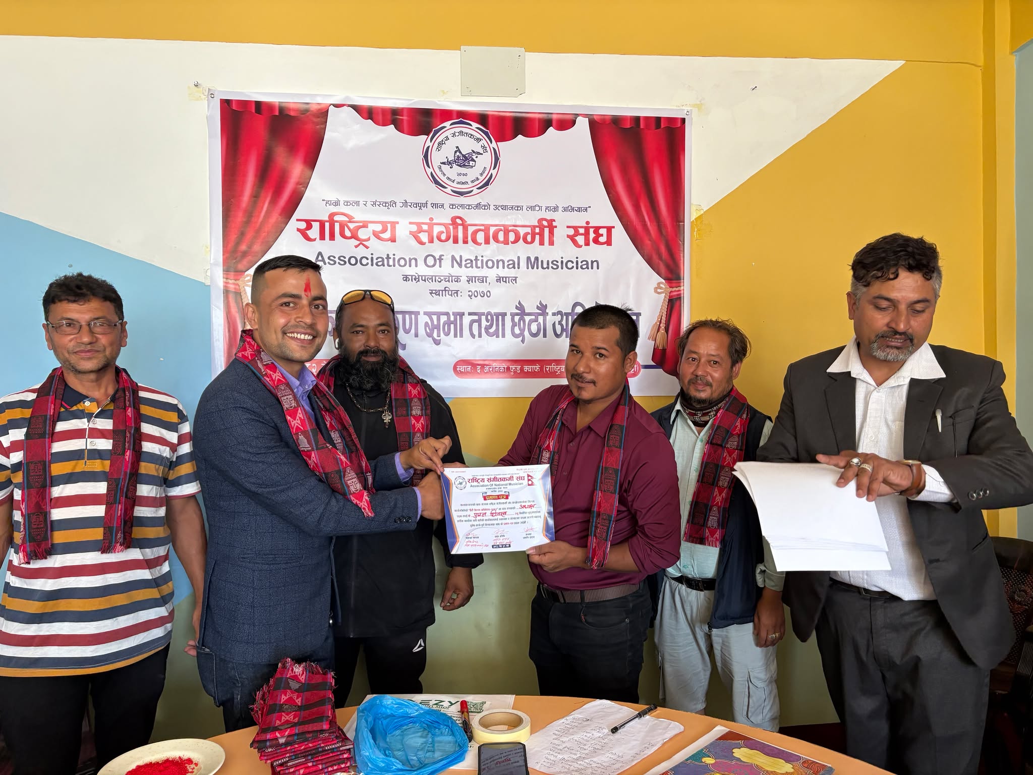 संगीतकर्मी संघ काभ्रेमा नमोबुद्धका अध्यक्ष धिताल नेतृत्वमा चयन