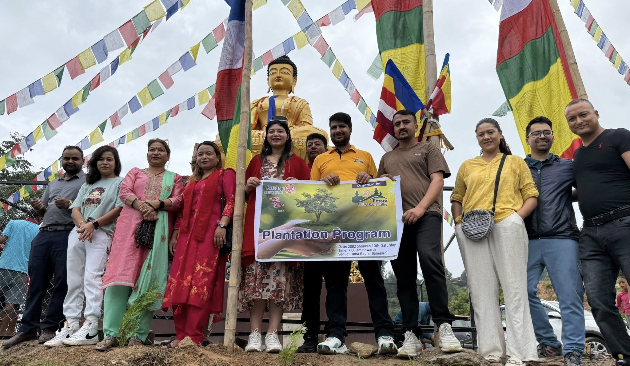 रोटरी कल्ब अफ काभ्रे भ्यालिले गर्यो लामागाउँमा वृक्षारोपण